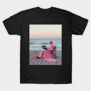 Soft Pink Ninja: Minimal Beach Reading T-Shirt